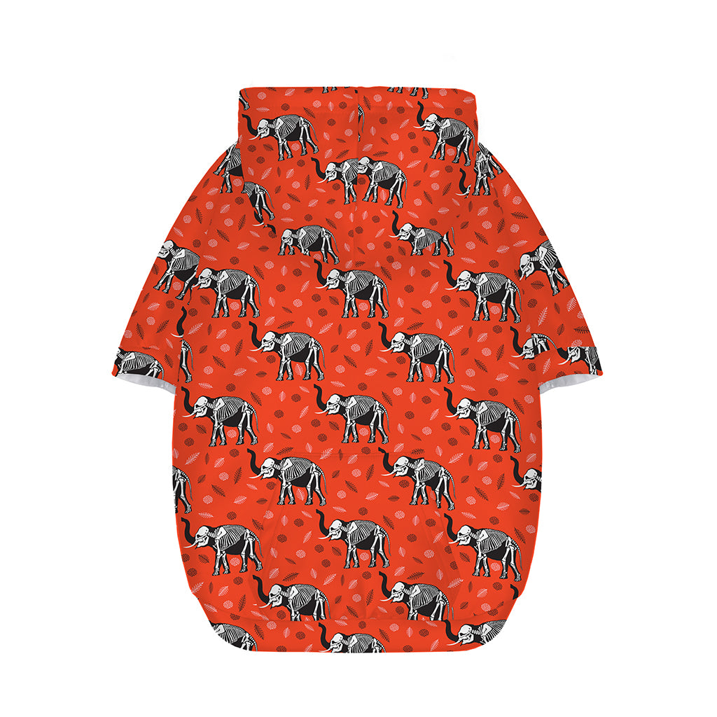 Elephant Skeleton X-Ray Pattern Print Dog Zip Up Hoodie