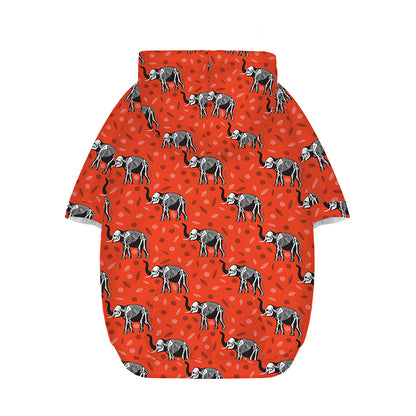Elephant Skeleton X-Ray Pattern Print Dog Zip Up Hoodie