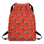 Elephant Skeleton X-Ray Pattern Print Drawstring Backpack