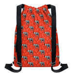 Elephant Skeleton X-Ray Pattern Print Drawstring Backpack