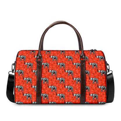 Elephant Skeleton X-Ray Pattern Print Duffle Bag