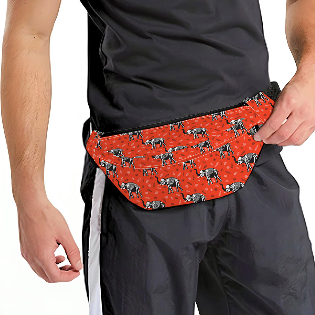 Elephant Skeleton X-Ray Pattern Print Fanny Pack