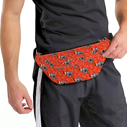 Elephant Skeleton X-Ray Pattern Print Fanny Pack