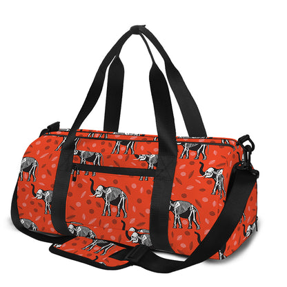 Elephant Skeleton X-Ray Pattern Print Gym Bag
