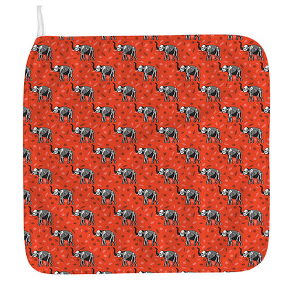 Elephant Skeleton X-Ray Pattern Print Hand Towel
