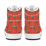 Elephant Skeleton X-Ray Pattern Print High Top Leather Sneakers