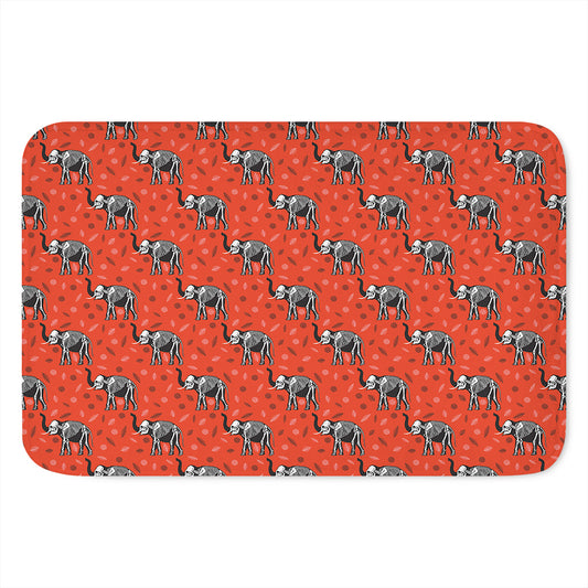 Elephant Skeleton X-Ray Pattern Print Indoor Door Mat