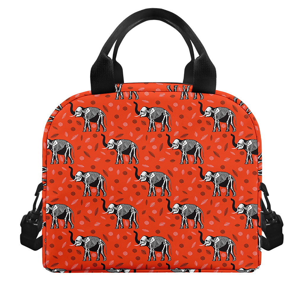Elephant Skeleton X-Ray Pattern Print Insulated Lunch Bag