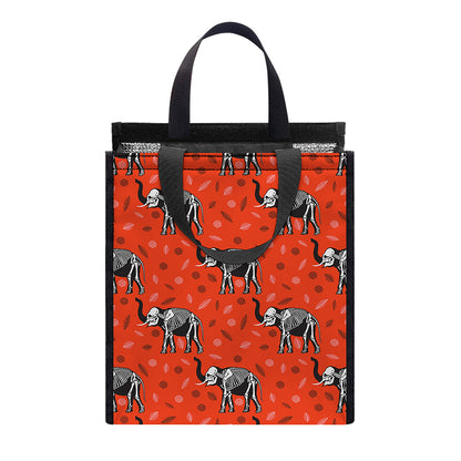 Elephant Skeleton X-Ray Pattern Print Insulated Lunch Tote