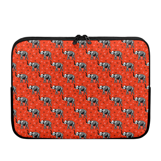 Elephant Skeleton X-Ray Pattern Print Laptop Sleeve