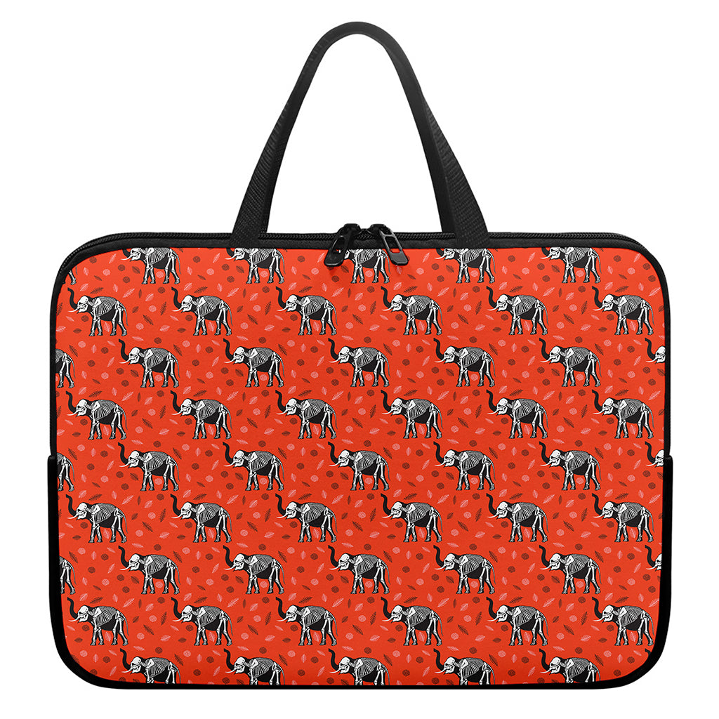 Elephant Skeleton X-Ray Pattern Print Laptop Sleeve With Handle