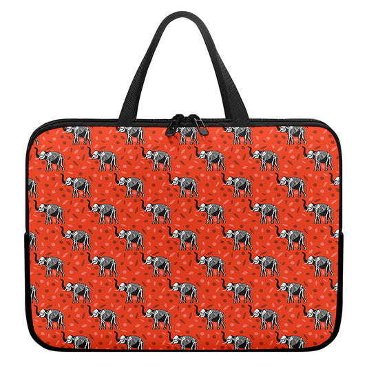 Elephant Skeleton X-Ray Pattern Print Laptop Sleeve With Handle