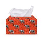 Elephant Skeleton X-Ray Pattern Print Leather Tissue Box Cover