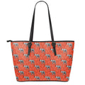Elephant Skeleton X-Ray Pattern Print Leather Tote Bag With Zipper