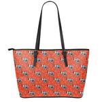 Elephant Skeleton X-Ray Pattern Print Leather Tote Bag