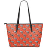 Elephant Skeleton X-Ray Pattern Print Leather Tote Bag