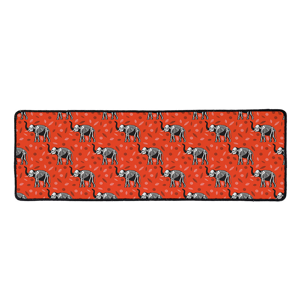 Elephant Skeleton X-Ray Pattern Print Long Kitchen Mat