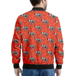Elephant Skeleton X-Ray Pattern Print Men's Bomber Jacket