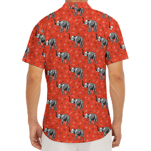 Elephant Skeleton X-Ray Pattern Print Men's Deep V-Neck Shirt