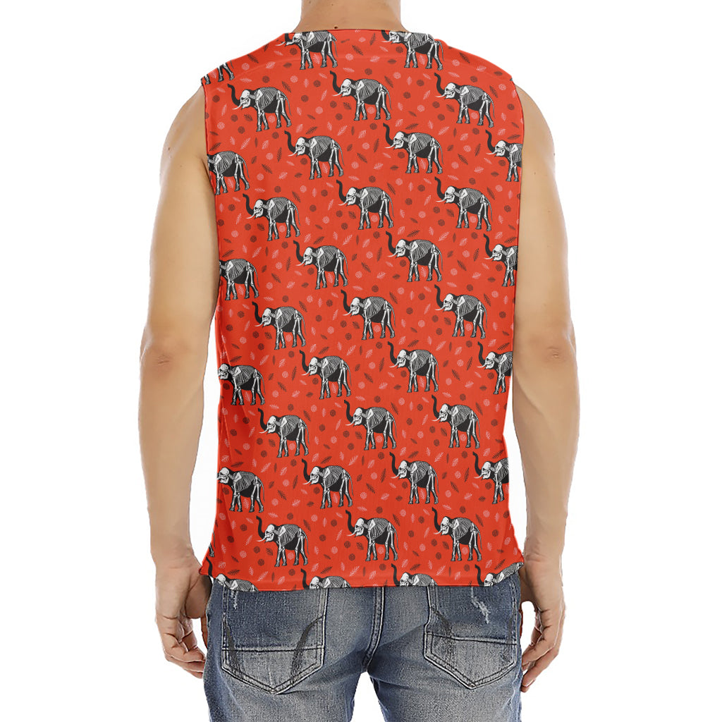 Elephant Skeleton X-Ray Pattern Print Men's Fitness Tank Top