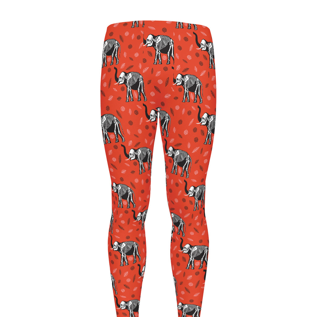 Elephant Skeleton X-Ray Pattern Print Men's leggings