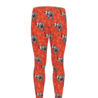 Elephant Skeleton X-Ray Pattern Print Men's leggings