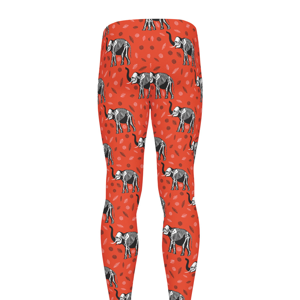 Elephant Skeleton X-Ray Pattern Print Men's leggings