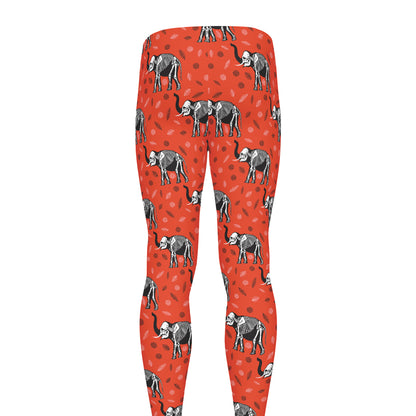 Elephant Skeleton X-Ray Pattern Print Men's leggings