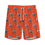 Elephant Skeleton X-Ray Pattern Print Men's Sports Shorts