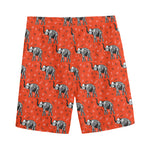 Elephant Skeleton X-Ray Pattern Print Men's Sports Shorts
