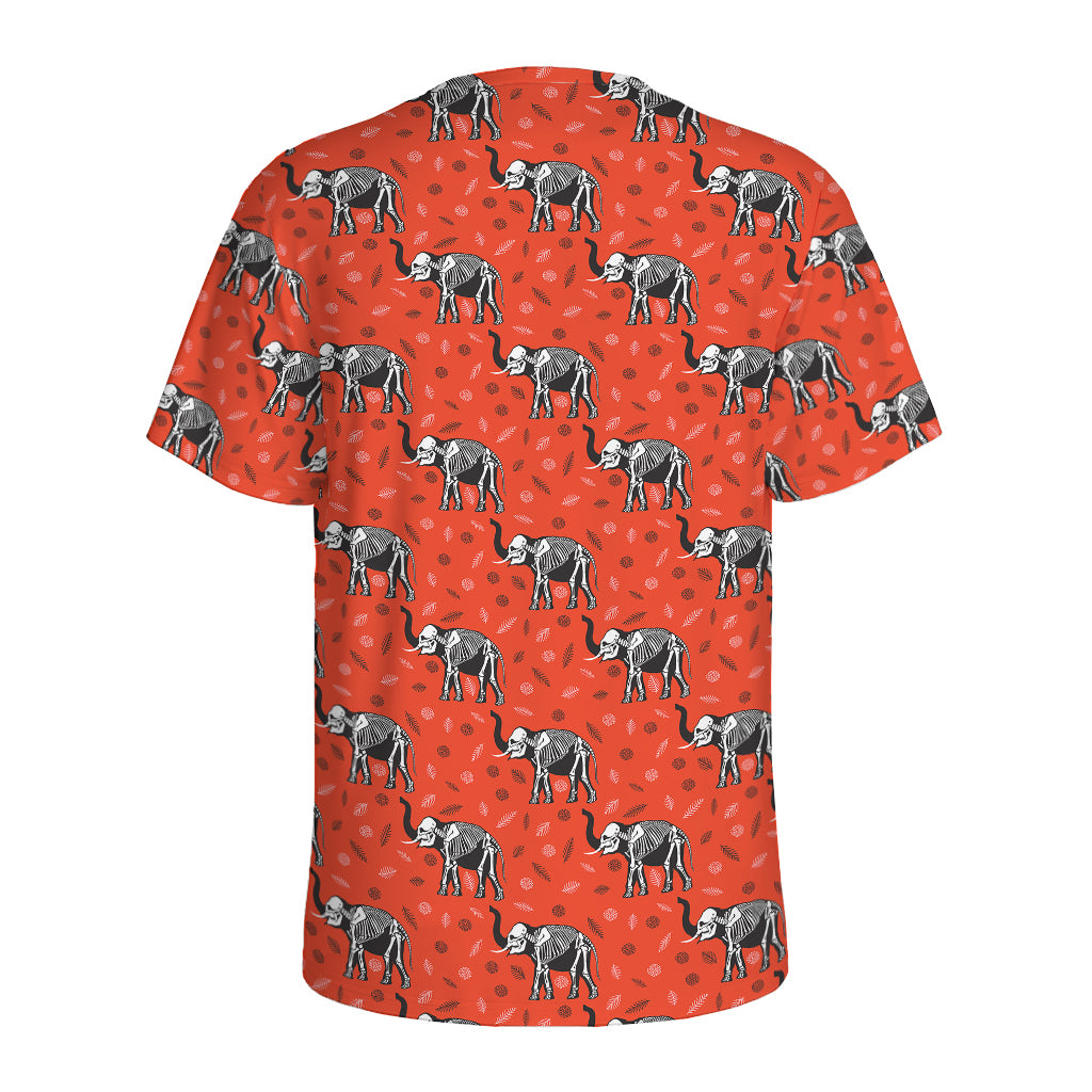 Elephant Skeleton X-Ray Pattern Print Men's Sports T-Shirt