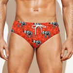 Elephant Skeleton X-Ray Pattern Print Men's Swim Briefs