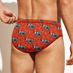 Elephant Skeleton X-Ray Pattern Print Men's Swim Briefs