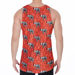 Elephant Skeleton X-Ray Pattern Print Men's Velvet Tank Top