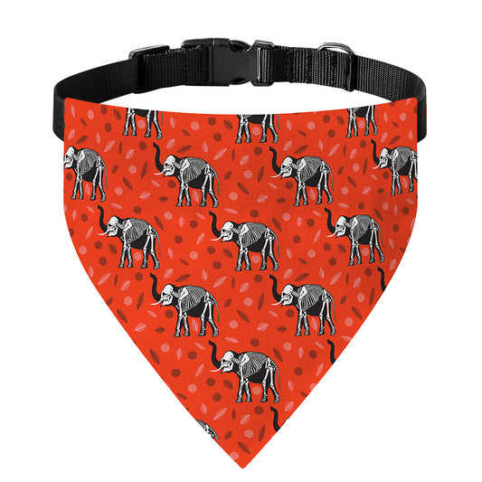 Elephant Skeleton X-Ray Pattern Print Over The Collar Dog Bandana