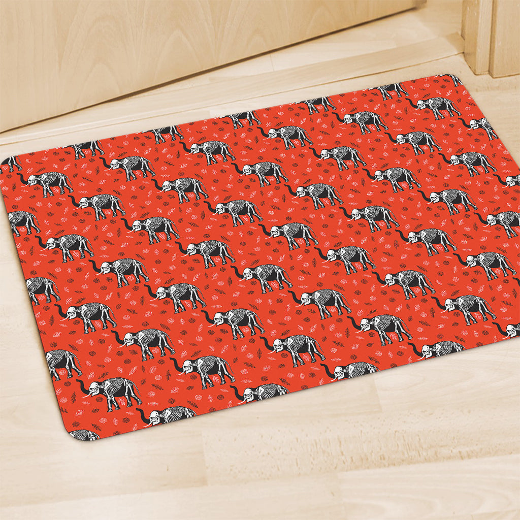 Elephant Skeleton X-Ray Pattern Print Polyester Doormat