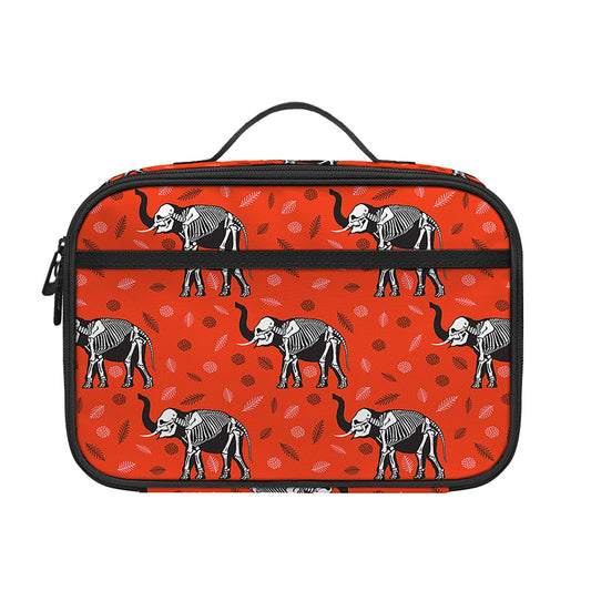 Elephant Skeleton X-Ray Pattern Print Portable Lunch Bag