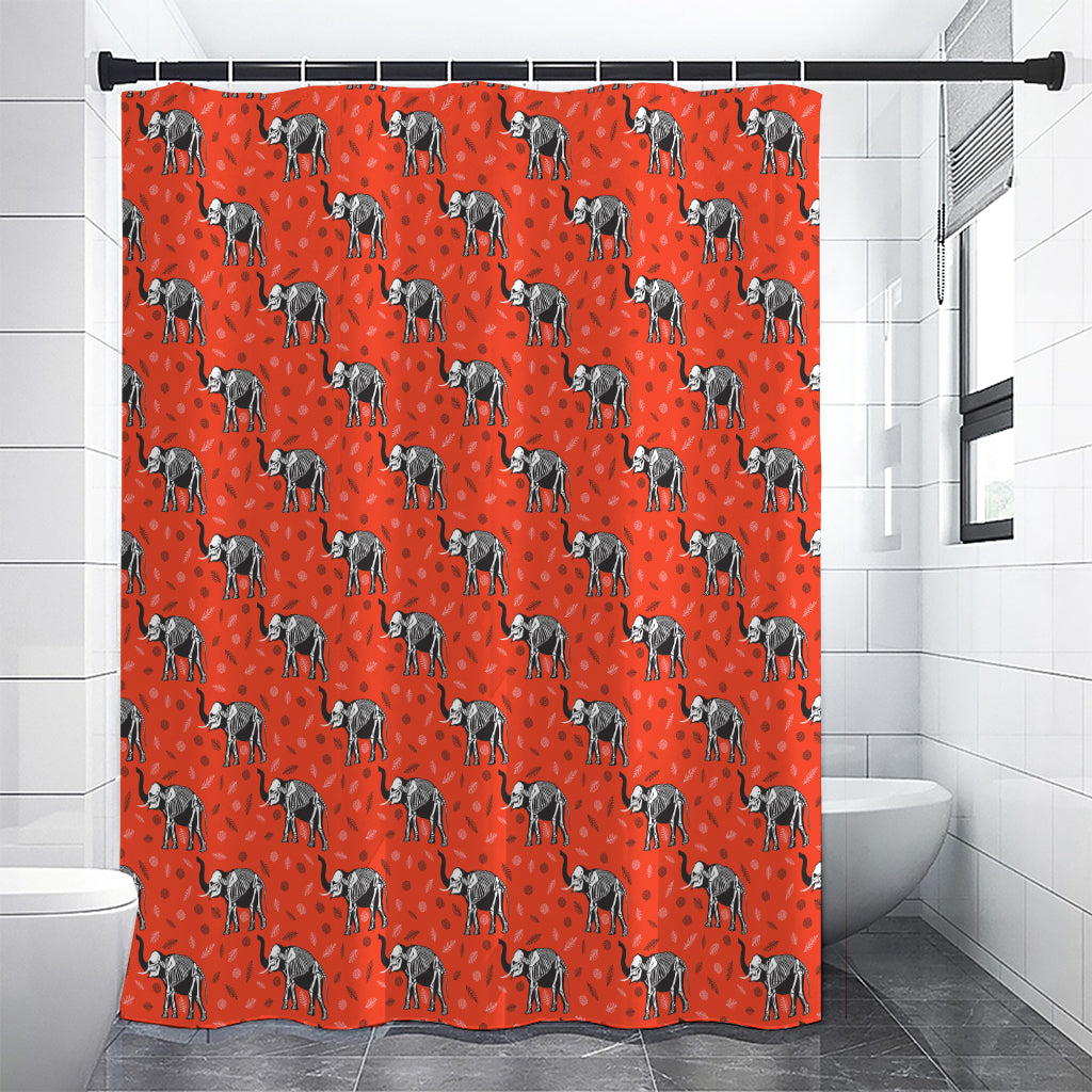 Elephant Skeleton X-Ray Pattern Print Premium Shower Curtain