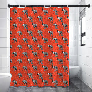 Elephant Skeleton X-Ray Pattern Print Premium Shower Curtain