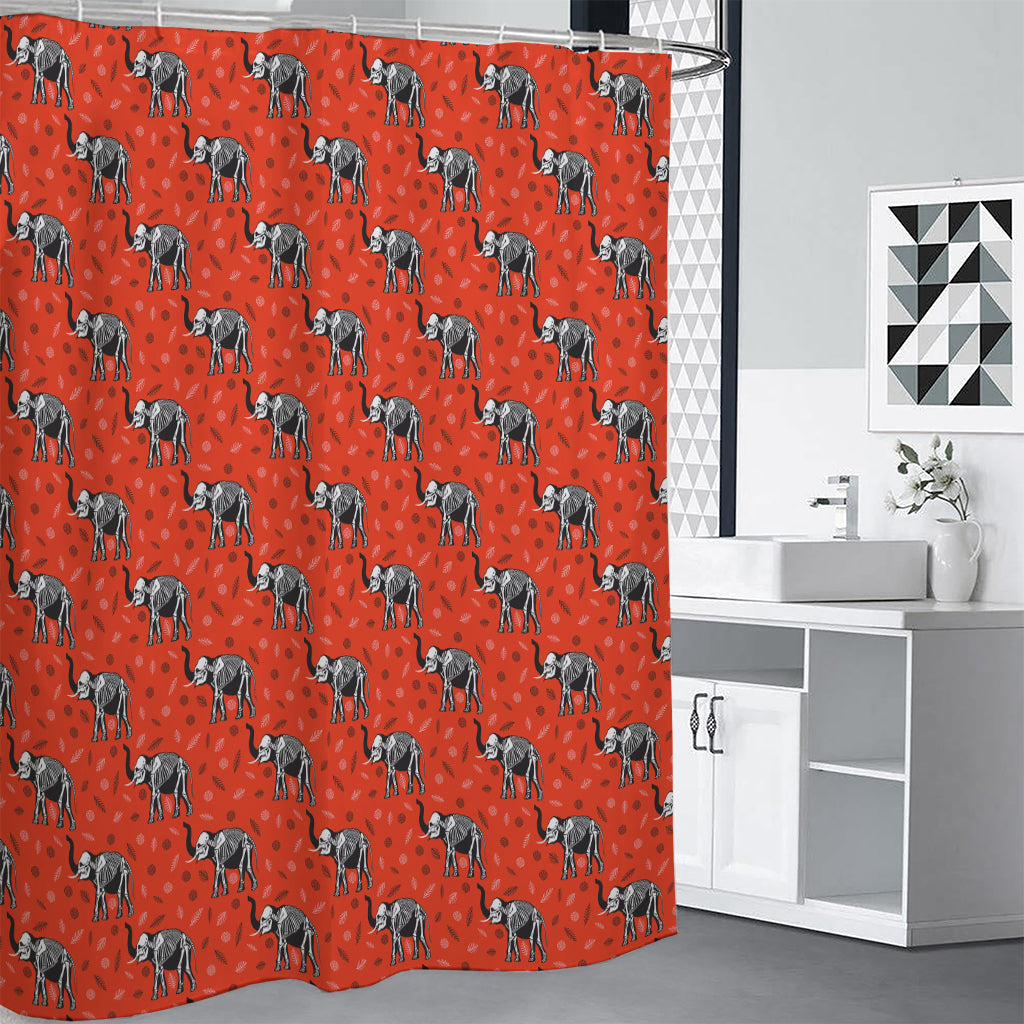 Elephant Skeleton X-Ray Pattern Print Premium Shower Curtain