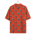 Elephant Skeleton X-Ray Pattern Print Rayon Hawaiian Shirt