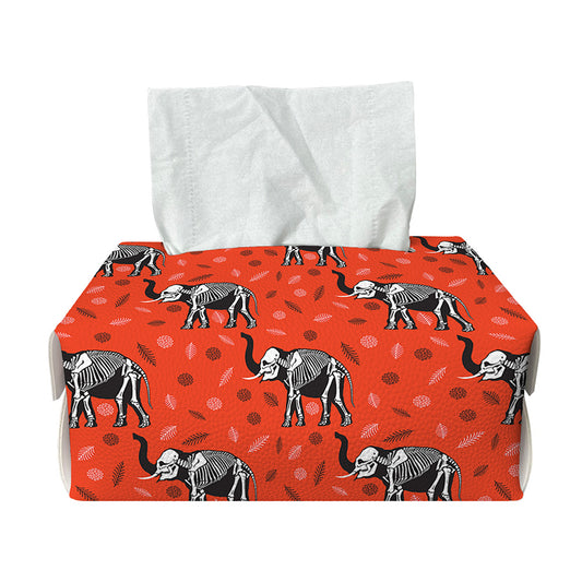 Elephant Skeleton X-Ray Pattern Print Rectangle Tissue Box Cover
