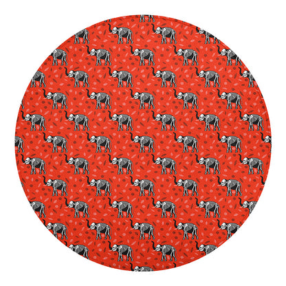 Elephant Skeleton X-Ray Pattern Print Round Blanket