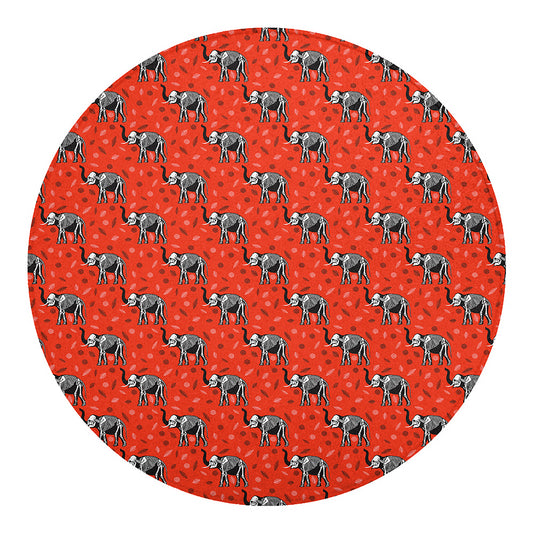 Elephant Skeleton X-Ray Pattern Print Round Blanket
