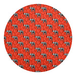 Elephant Skeleton X-Ray Pattern Print Round Blanket