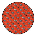 Elephant Skeleton X-Ray Pattern Print Round Floor Mat