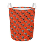 Elephant Skeleton X-Ray Pattern Print Round Laundry Basket