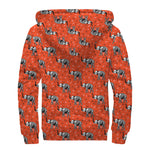 Elephant Skeleton X-Ray Pattern Print Sherpa Lined Zip Up Hoodie