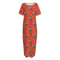 Elephant Skeleton X-Ray Pattern Print Short Sleeve Long Nightdress