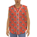 Elephant Skeleton X-Ray Pattern Print Sleeveless Baseball Jersey